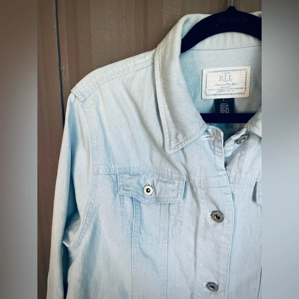 Lauren Ralph Lauren Denim Women’s Jean Jacket Light Wash Western Cowgirl sz L - Picture 4 of 11